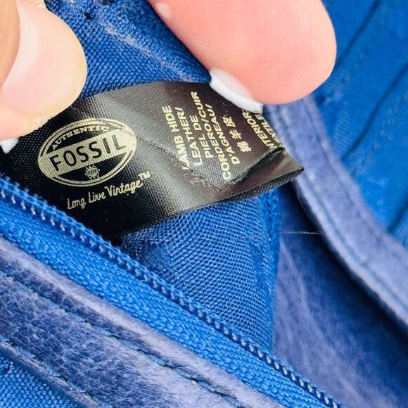 FOSSIL Wallet Black Soft Leather Long Live Vintage 1954 Top Zip Bifold - Picture 7 of 8